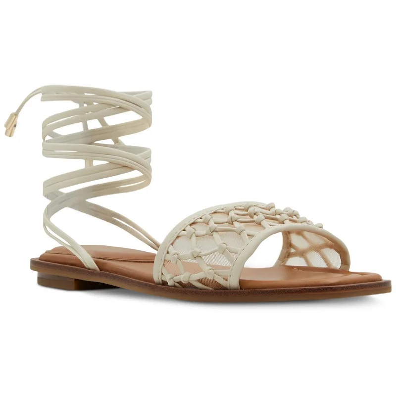 Aldo Womens Faux Leather Slip On Strappy Sandals