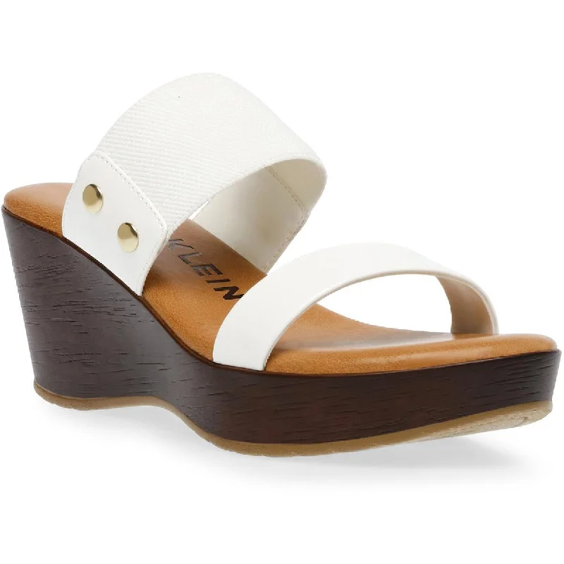 Anne Klein Womens Wedge Slip On Open Toe Wedge Sandals
