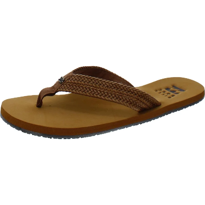 Billabong Womens Faux Leather Toe-Post Flip-Flops