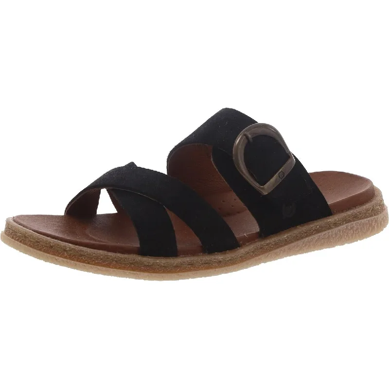 Born Womens Suede Slip On Slide Sandals
