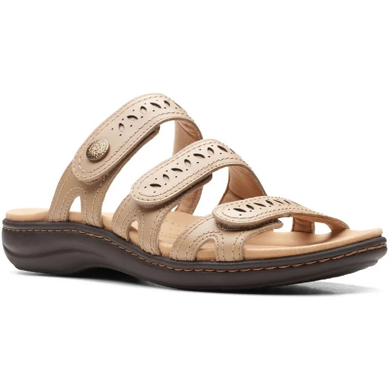 Clarks Womens Laurieann Dee Strappy Leather Slide Sandals