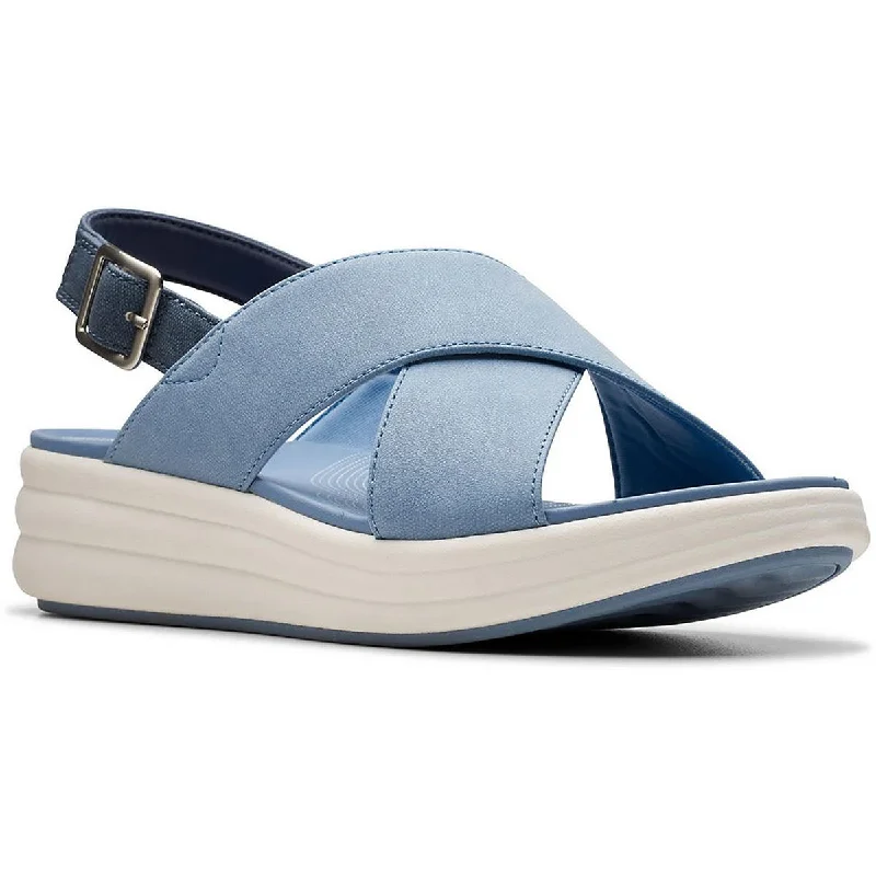 Cloudsteppers by Clarks Womens Drift Sun Faux Leather Cri- Slingback Sandals