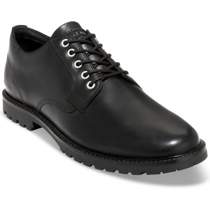 Cole Haan Mens Midland Lug Plaintoe Leather Round Toe Oxfords