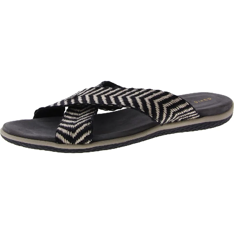 David Tate Womens Slip On Open Toe Slide Sandals
