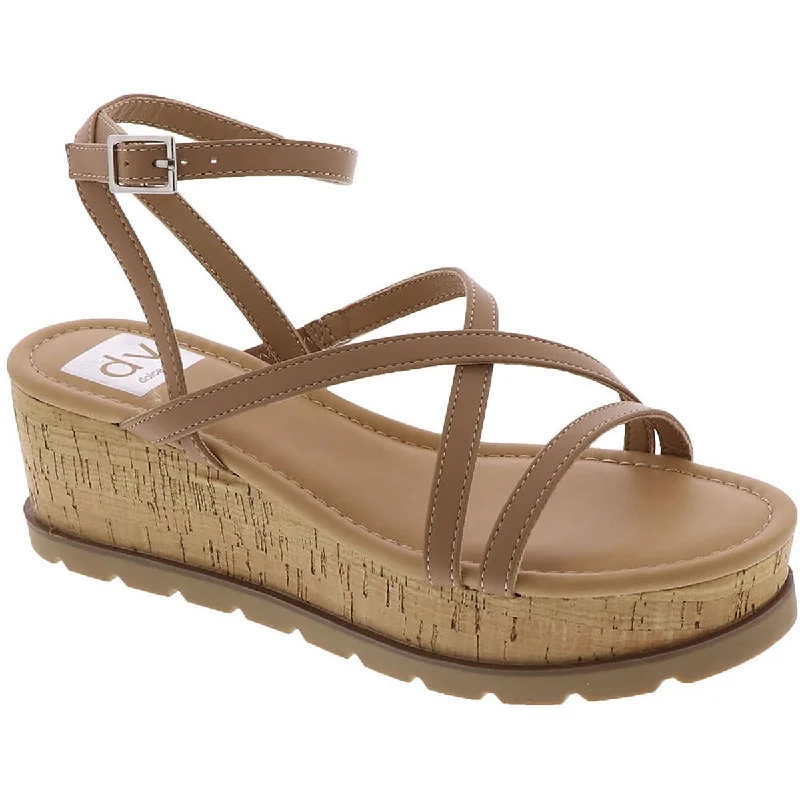 Dolce Vita Womens Blaze Faux Leather Open Toe Wedge Sandals