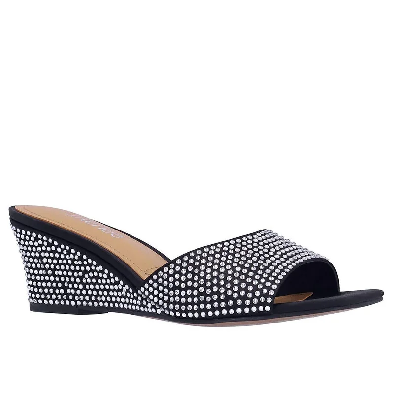 J. Renee Womens Coralie Embellished Slip-On Wedge Sandals