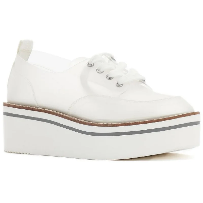 Jessica Simpson Womens Giera Transparent Lace Up Casual and Fashion Sneakers