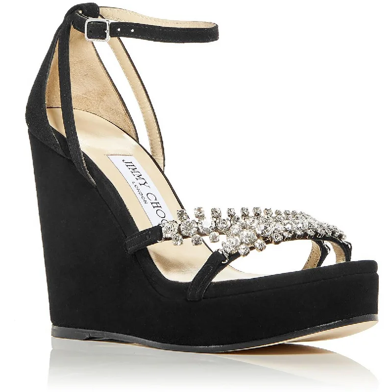 Jimmy Choo Womens Bing  Dressy Leather Wedge Sandals