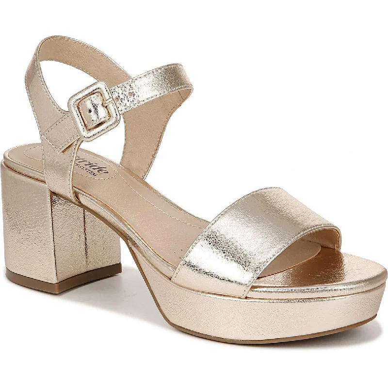 LifeStride Womens RHYTHMN Metallic Ankle strap Block Heel