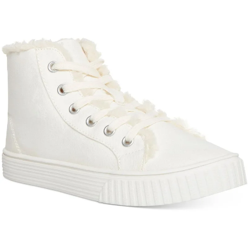 Madden Girl Womens Maddie Lifestyle Faux Fur Lined High-Top Sneakers
