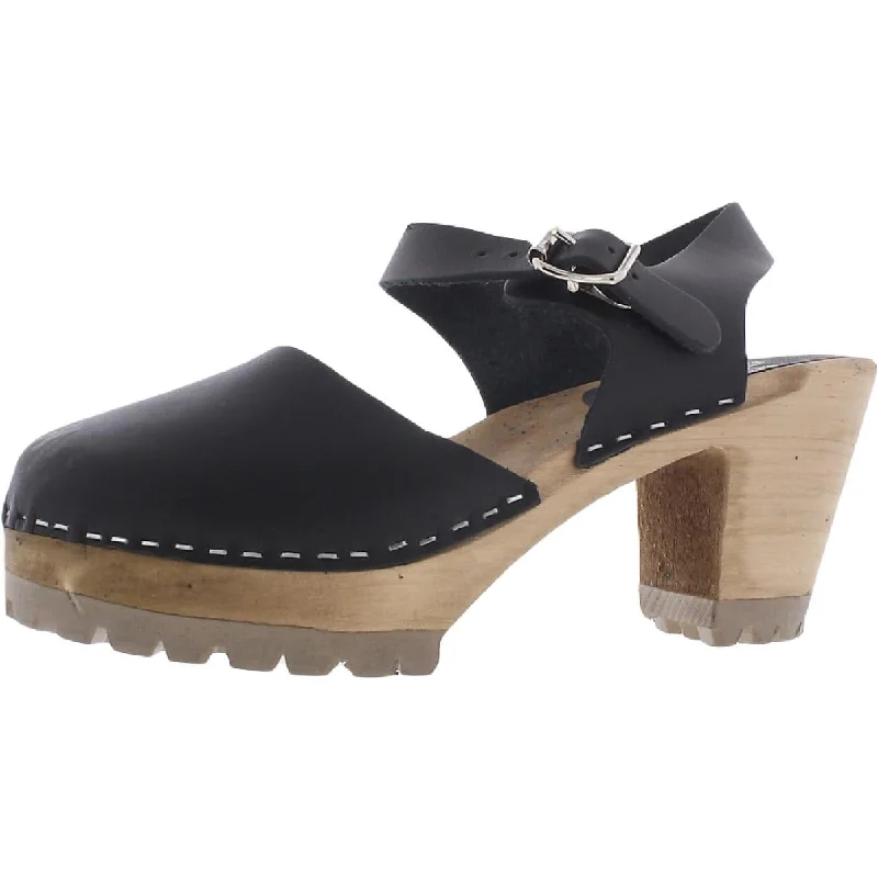 MIA 1976 Womens Leather Ankle Strap Clogs