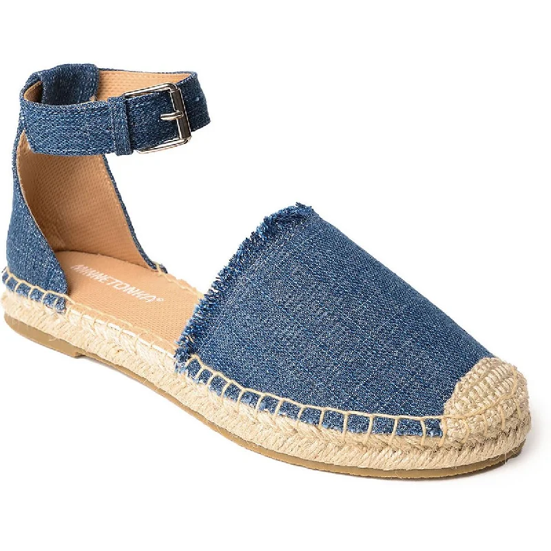 Minnetonka Womens Prima Denim Cut-Out Ankle Strap
