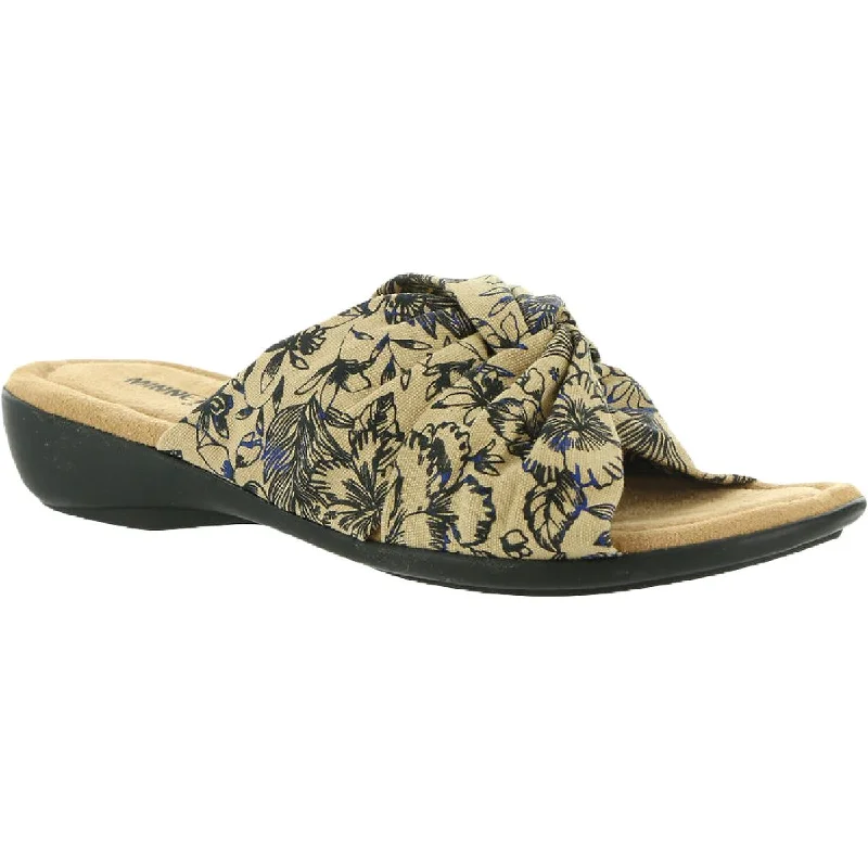 Minnetonka Womens Sarong Canvas Floral Slide Sandals