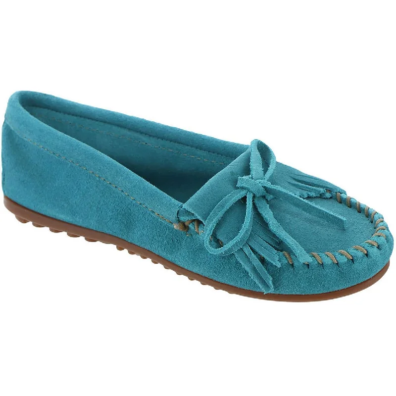 Minnetonka Womens Suede Bow Moccasins