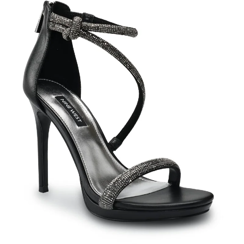 Nine West Womens Lavern 9 Faux Leather Strappy Heels