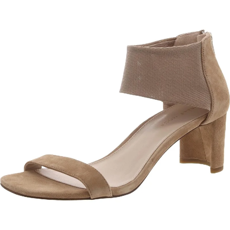 Pelle Moda Womens Suede Ankle Strap Block Heel