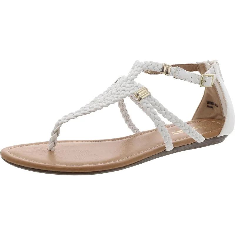 Report Womens Faux Leather Ankle Strap Strappy Sandals