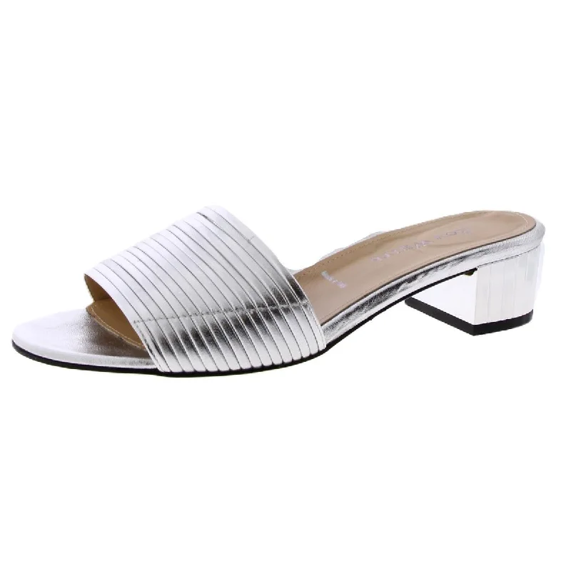 Ron White Womens Leather Slip On Mule Sandals