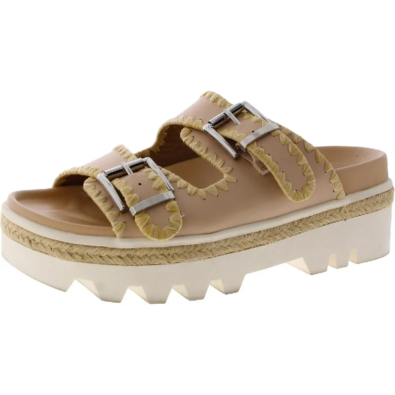 Shu Shop Womens Laura Faux Leather Platform Slide Sandals