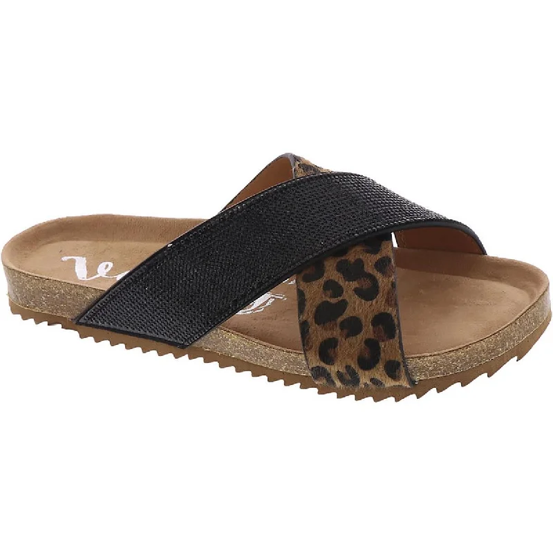 Very G Womens Esme Embellished Flat Slide Sandals